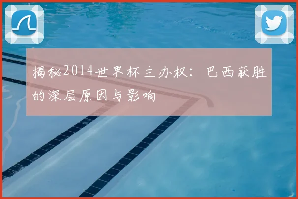 揭秘2014世界杯主办权：巴西获胜的深层原因与影响